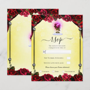 Invitation Luminosité magique Rouge Rose Jaune Argent Étincel