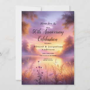 Invitation Luminosité paisible du soir au bord du lac