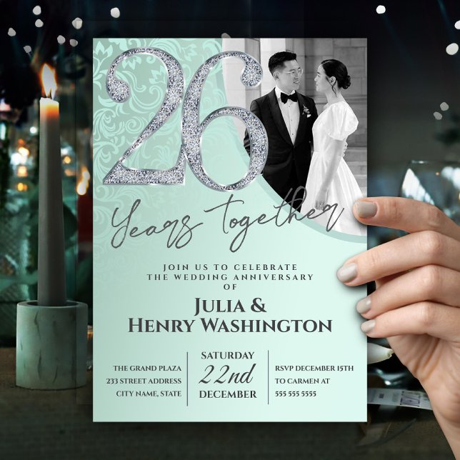 Invitation Luminous Diamond 26th Wedding Anniversary  (Créateur téléchargé)