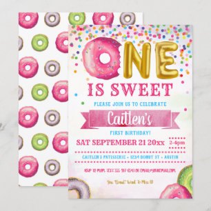 Invitation L'Un Est La Donut Douce Premier Anniversaire Confe