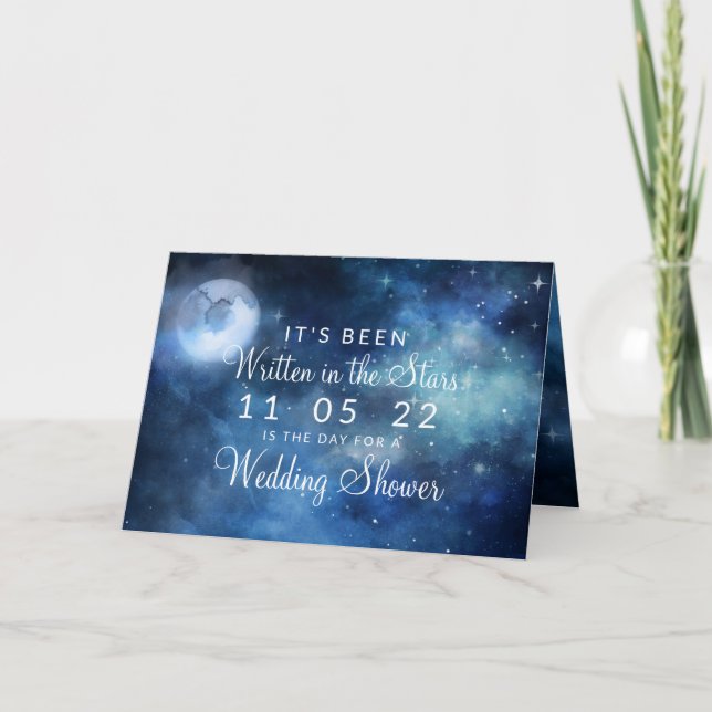Invitation Lunar Sky Pleine lune Stars Couple Wedding shower (Devant)