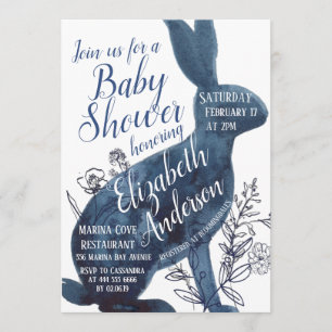 Invitation lunatique de baby shower de lapin