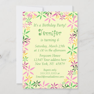 Invitation lunatique florale d'anniversaire de