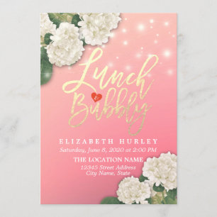 Invitation Lunch & Bubbly Fête des mariées Fleurs Lights