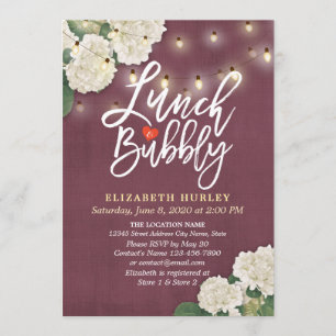 Invitation Lunch & Bubbly Fête des mariées Fleurs Lights