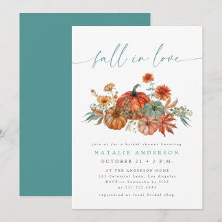 Invitation Lunch de mariage automnal aux citrouilles fantaisi
