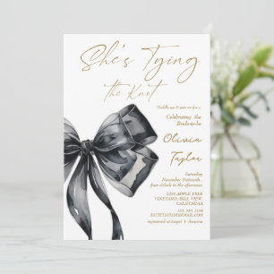 Invitation Lunch de mariage Moderne Elle Noue le Nœud 
