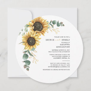 Invitation Lunch de mariage pétillant Eucalyptus Tournesol