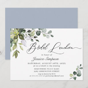 Invitation Luncheon de mariage avec élégante verdure d'eucaly
