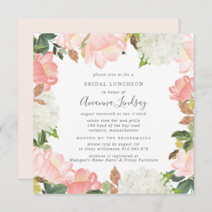 Invitation Luncheon de mariage rose blanc rose