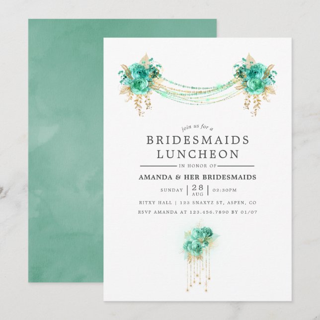 Invitation Luncheon de serveuses d'éducation pour la menthe e (Devant / Derrière)
