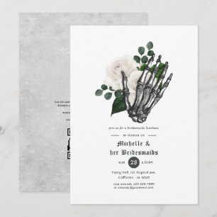 Invitation Luncheon d'Epoux Gothique Floral Blanc