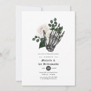 Invitation Luncheon d'Epoux Gothique Floral Blanc