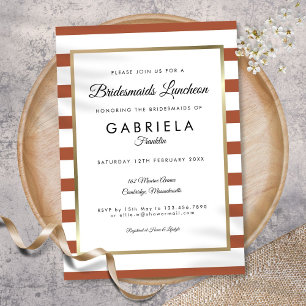 Invitation Luncheon des demoiselles d'honneur Terracotta Stri