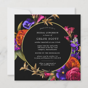 Invitation Luncheon floral rose violet Orange Invitati