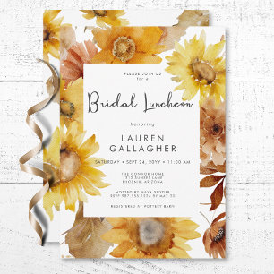 Invitation Luncheon nuptial de tournesol floral d'automne mod
