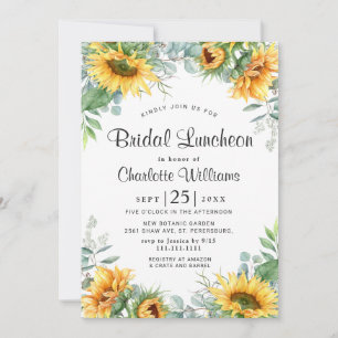 Invitation Luncheon nuptial des tournesols Eucalyptus