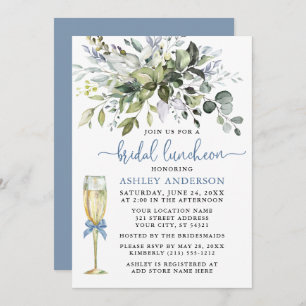 Invitation Luncheon nuptiale verdure Dusty Blue Glass