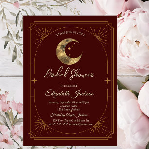Invitation Lune Céleste Étoiles Sombre Enterrement de Vie de