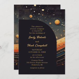 Invitation Lune céleste moderne Galaxy Mariage