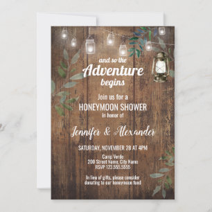 Invitation Lune de miel Douche Wedding shower rustique Invita