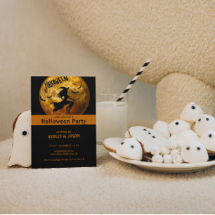 Invitation Lune d'Halloween adulte