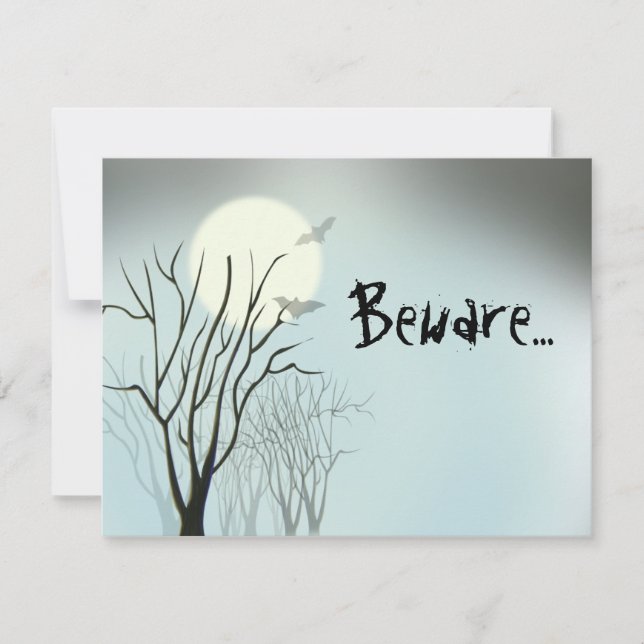 Invitation Lune Éffrayante d'Halloween (Devant)