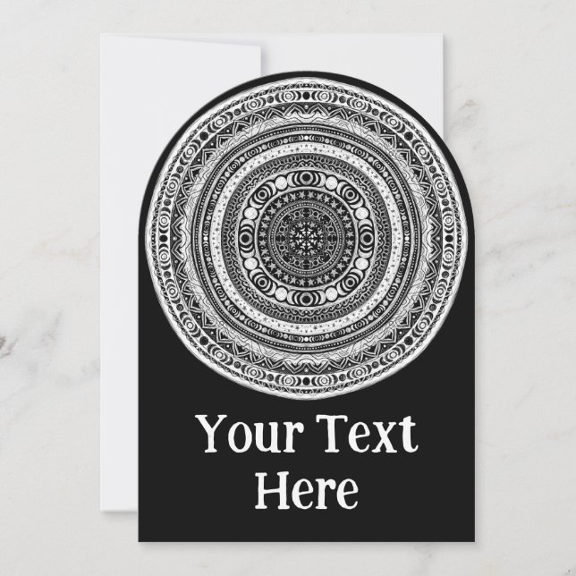 Invitation Lune Enfant Mandala Triple Lune Sorcière (Devant)