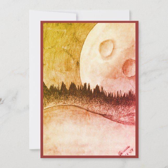 Invitation lune et planète plate (Devant)