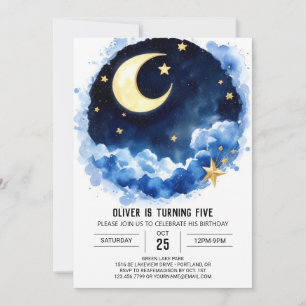 Invitation Lune Magie Enfants Espace Anniversaire