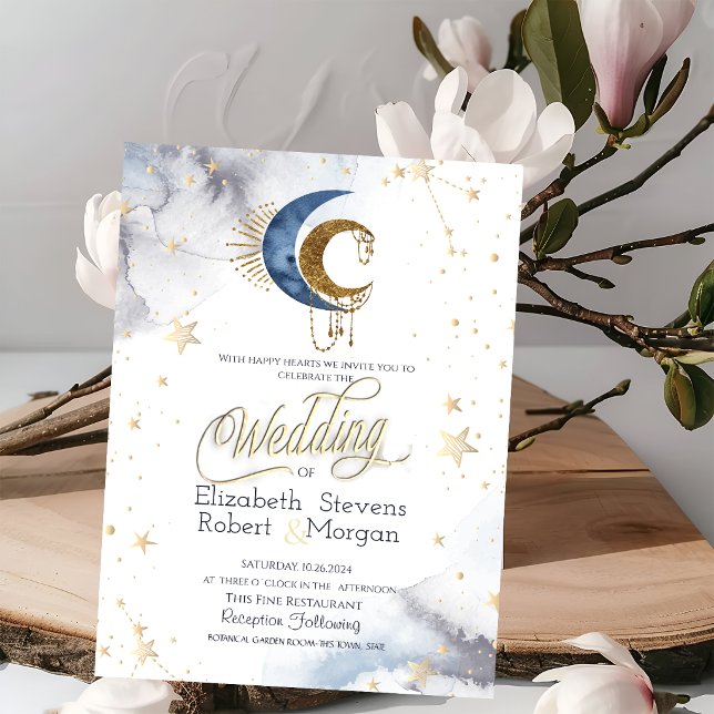 Invitation Lunes célestes, étoiles Chic mariage   (Créateur téléchargé)