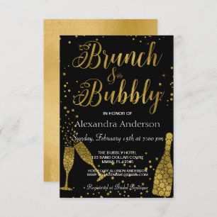 Invitation Lunettes de champagne Brunch et Bubbly