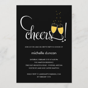Invitation Lunettes de Champagne Fiançailles ou Bachelorette