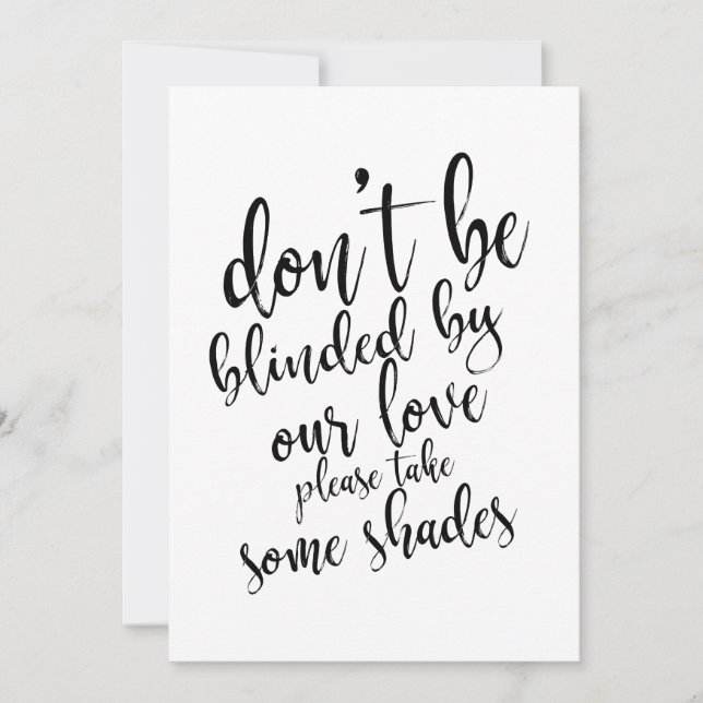 Invitation Lunettes de soleil mariages pour un affichage abor (Devant)