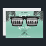 Invitation Lunettes de soleil Noir & Argent Teal Sweet 16 Poo<br><div class="desc">Articles assortis disponibles.</div>