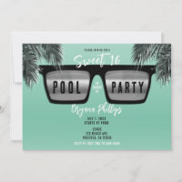 Lunettes de soleil Noir & Argent Teal Sweet 16 Poo