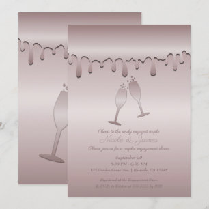 Invitation Lunettes de toast en or rose Icy Pink pour fête de
