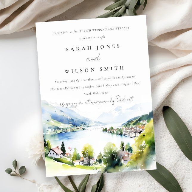 Invitation Lungern Suisse Paysage Mariage Anniversaire (Créateur téléchargé)