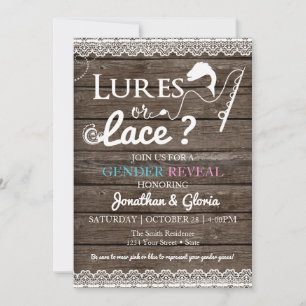 Invitation Lures ou dentelle Genre Révéler bleu ou rose