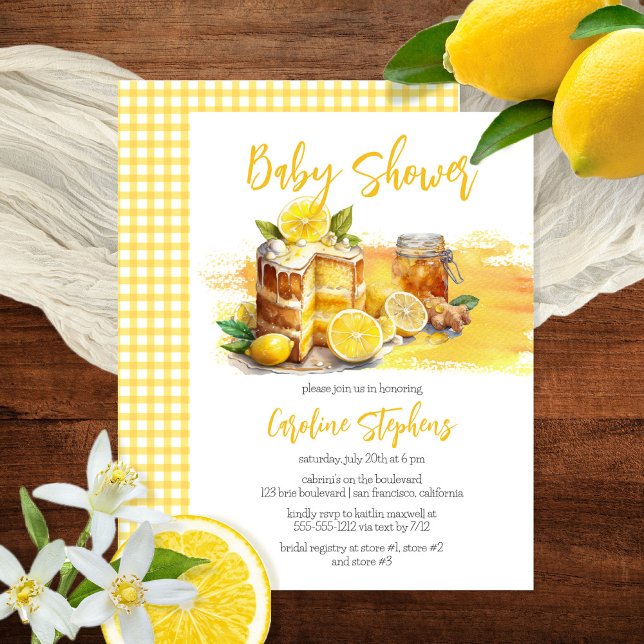 Invitation Luscieux Baby shower de thé au gingembre de citron (Créateur téléchargé)