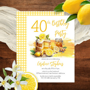 Invitation Luscious Lemon Cake Ginger Tea 40e fête d'annivers