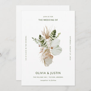 Invitation Lush Boho   Mariage botanique tropical