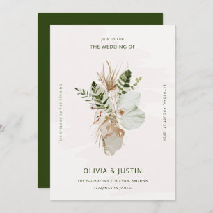 Invitation Lush Boho   Mariage botanique tropical