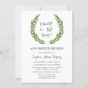 Invitation Lush Eucalyptus Foliage Wreath 30e anniversaire