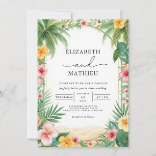 Invitation Lush Tropical Arch Bloom Mariage