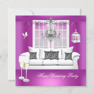 Invitation Lustre Champagne Rose Violet pour la Crémation de 