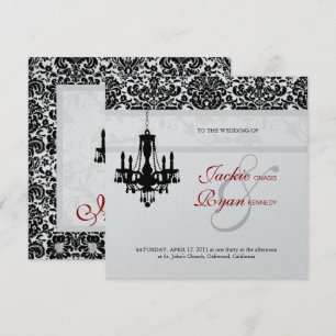 Invitation Lustre de carton d'invitation de mariage Noir Roug