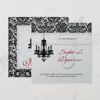 Invitation Lustre de carton d'invitation de mariage Noir Roug