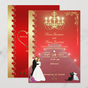 Invitation lustre doré