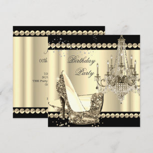 Invitation Lustre Élégant Royal Sépia Or Crème Fête 2